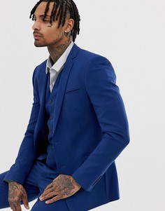 Синий супероблегающий пиджак ASOS DESIGN