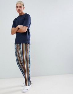 Тканые пижамные штаны с ацтекским принтом ASOS DESIGN-Мульти