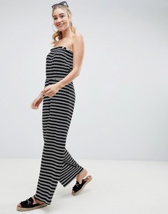 Комбинезон бандо в полоску с широкими штанинами ASOS DESIGN-Мульти