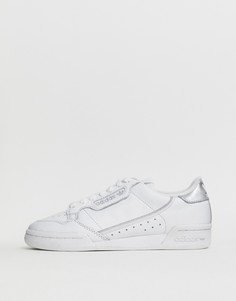 Бело-серебристые кроссовки в стиле 80-х adidas Originals Continental-Белый