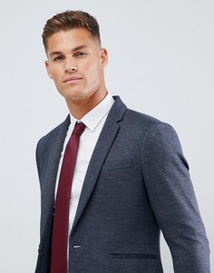 Темно-синий блейзер из ткани пике Burton Menswear
