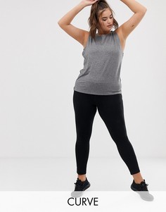 Черные леггинсы с завышенной талией ASOS 4505 Curve-Черный