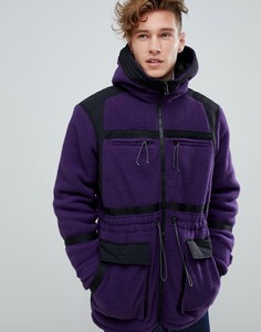 Фиолетовая флисовая парка ASOS DESIGN-Фиолетовый