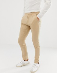 Светло-бежевые облегающие брюки ASOS DESIGN-Светло-бежевый