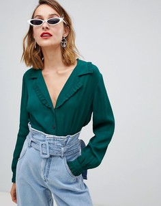 Чайная блузка с длинными рукавами ASOS DESIGN-Фиолетовый