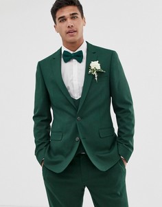 Зеленый фактурный приталенный пиджак ASOS DESIGN wedding