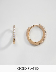 Позолоченные серьги-кольца с камнями Orelia-Золотой