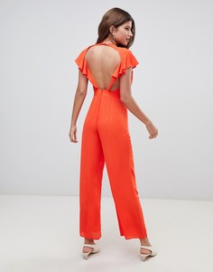 Комбинезон с открытой спиной ASOS DESIGN-Красный