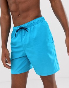 Синие шорты для плавания средней длины ASOS DESIGN-Синий