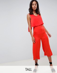 Комбинезон без рукавов с накладкой Glamorous Tall-Красный