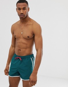 Темно-зеленые шорты для плавания ASOS DESIGN-Зеленый