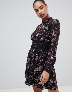 Приталенное платье миди с цветочным принтом Forever New-Мульти