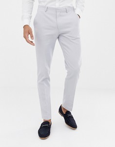 Светло-серые зауженные брюки ASOS DESIGN wedding-Серый