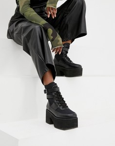 Ботинки на толстой подошве и шнуровке ASOS DESIGN Arlie-Черный