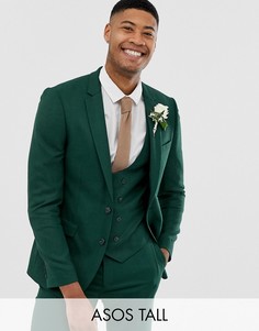 Фактурный зауженный пиджак зеленого цвета ASOS DESIGN Tall-Зеленый
