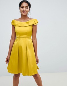 Платье с открытыми плечами Closet London-Желтый