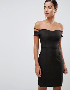 Черное платье мини с блестками Vesper-Черный
