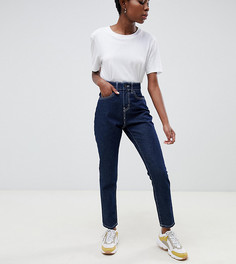 Темные джинсы в винтажном стиле с контрастными строчками Noisy May Petite-Синий
