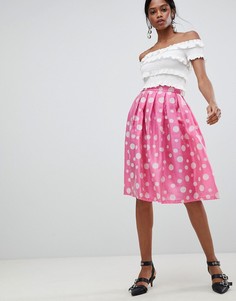 Плиссированная юбка для выпускного в горошек Liquorish-Розовый