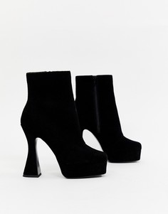 Замшевые ботинки на платформе ASOS DESIGN-Черный