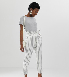 Суженные книзу льняные брюки с завязкой ASOS DESIGN Petite-Мульти
