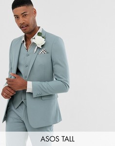 Голубой пиджак скинни ASOS DESIGN Tall Wedding-Синий
