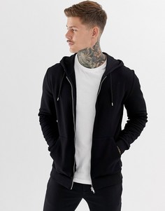 Черный худи на молнии ASOS DESIGN