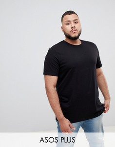 Черная футболка из органического хлопка с круглым вырезом ASOS DESIGN Plus-Черный