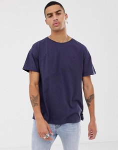 Темно-синяя oversize-футболка Sixth June-Серый