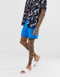 Синие шорты для плавания средней длины ASOS DESIGN-Мульти