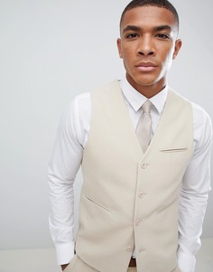 Облегающий жилет ASOS DESIGN wedding-Светло-бежевый