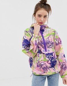 Куртка-дождевик с мраморным принтом ASOS DESIGN-Мульти