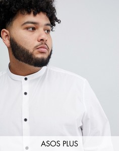 Приталенная рубашка с воротником на пуговицах ASOS DESIGN Plus-Белый
