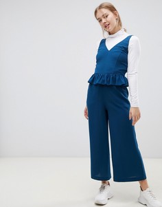Комбинезон на бретелях с оборкой ASOS DESIGN-Зеленый