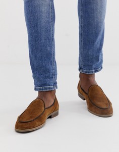 Светло-коричневые замшевые лоферы ASOS DESIGN-Светло-коричневый