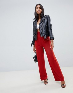 Брюки с широкими штанинами и поясом ASOS DESIGN-Красный