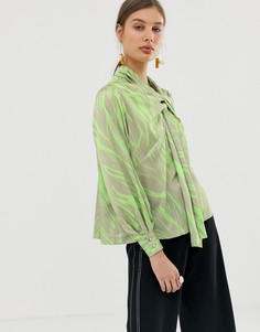 Топ с завязкой на шее и принтом ASOS WHITE-Мульти