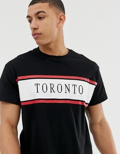 Черная oversize-футболка с принтом \Toronto\" New Look-Черный