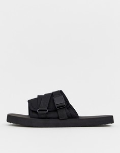 Черные шлепанцы ASOS DESIGN-Черный