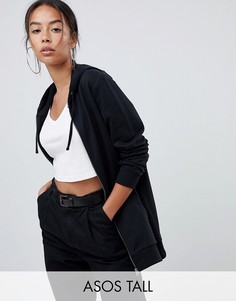 Черный худи на молнии ASOS DESIGN Tall