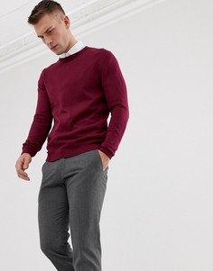 Бордовый хлопковый джемпер ASOS DESIGN-Красный