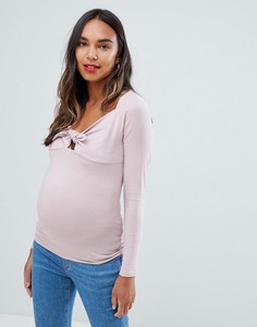 Лонгслив с завязкой ASOS DESIGN Maternity-Розовый