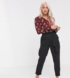 Брюки-галифе с поясом оби ASOS DESIGN Petite-Черный