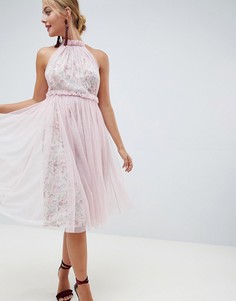 Платье миди с цветочным принтом ASOS DESIGN-Мульти