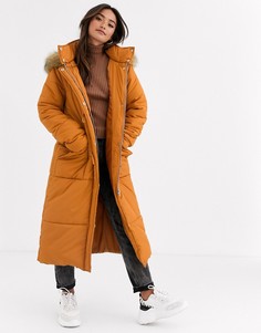 Длинный дафлкот горчичного цвета ASOS DESIGN-Желтый