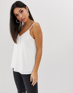 Свободный двухслойный топ на бретельках ASOS DESIGN-Белый