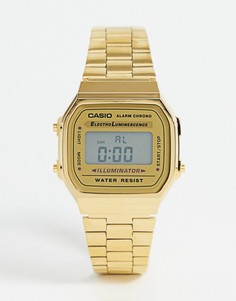 Золотистые цифровые часы Casio A168WG-9EF-Золотой