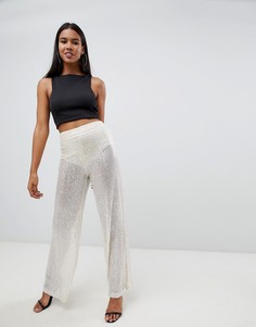 Брюки с пайетками Rare London-Золотой