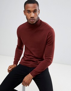 Коричневая хлопковая водолазка ASOS DESIGN-Коричневый