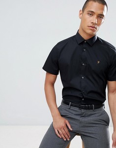 Приталенная строгая рубашка с короткими рукавами Farah-Черный